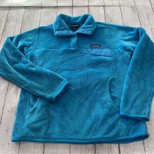 Patagonia Women's Re-Tool Snap-T Pullover Sz M Aqua Blue